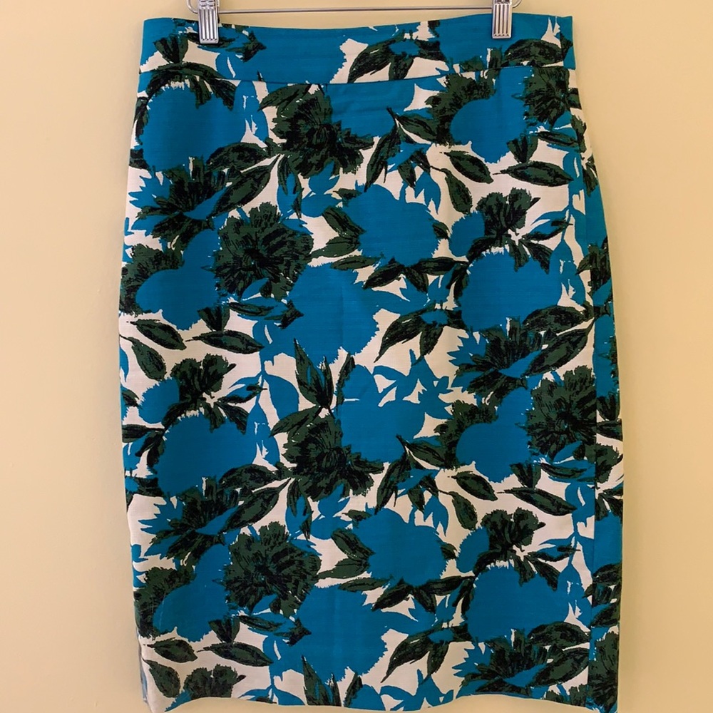 J CREW Tropical Print Pencil Skirt